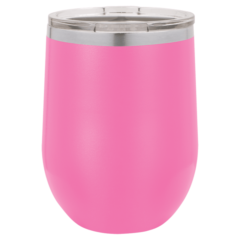 Personalized 12 oz. Polar Camel Vacuum Insulated Stemless Wine Tumbler Pink