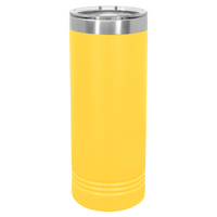 Personalized 22 oz. Polar Camel Skinny Coated Steel Tumbler with Slider Lid | Premier Laser Engraving Yellow