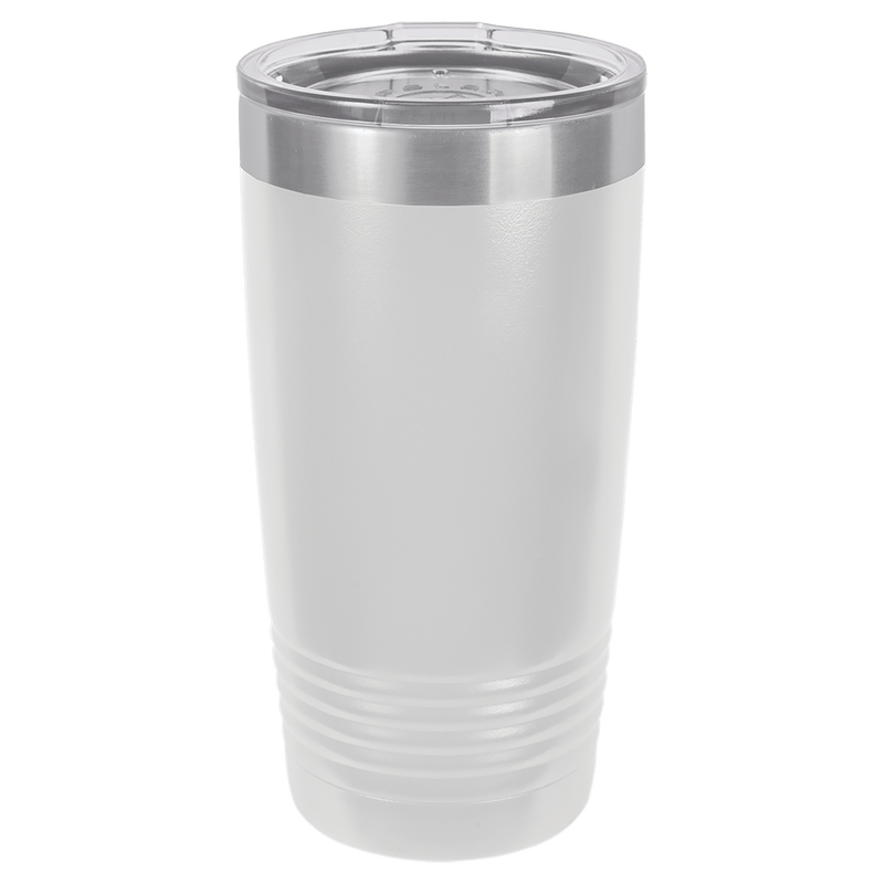 20 oz. Polar Camel Ringneck Vacuum Insulated Tumbler w/Clear Lid White