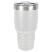 30 oz. Polar Camel Ringneck Vacuum Insulated Tumbler w/Clear Lid White