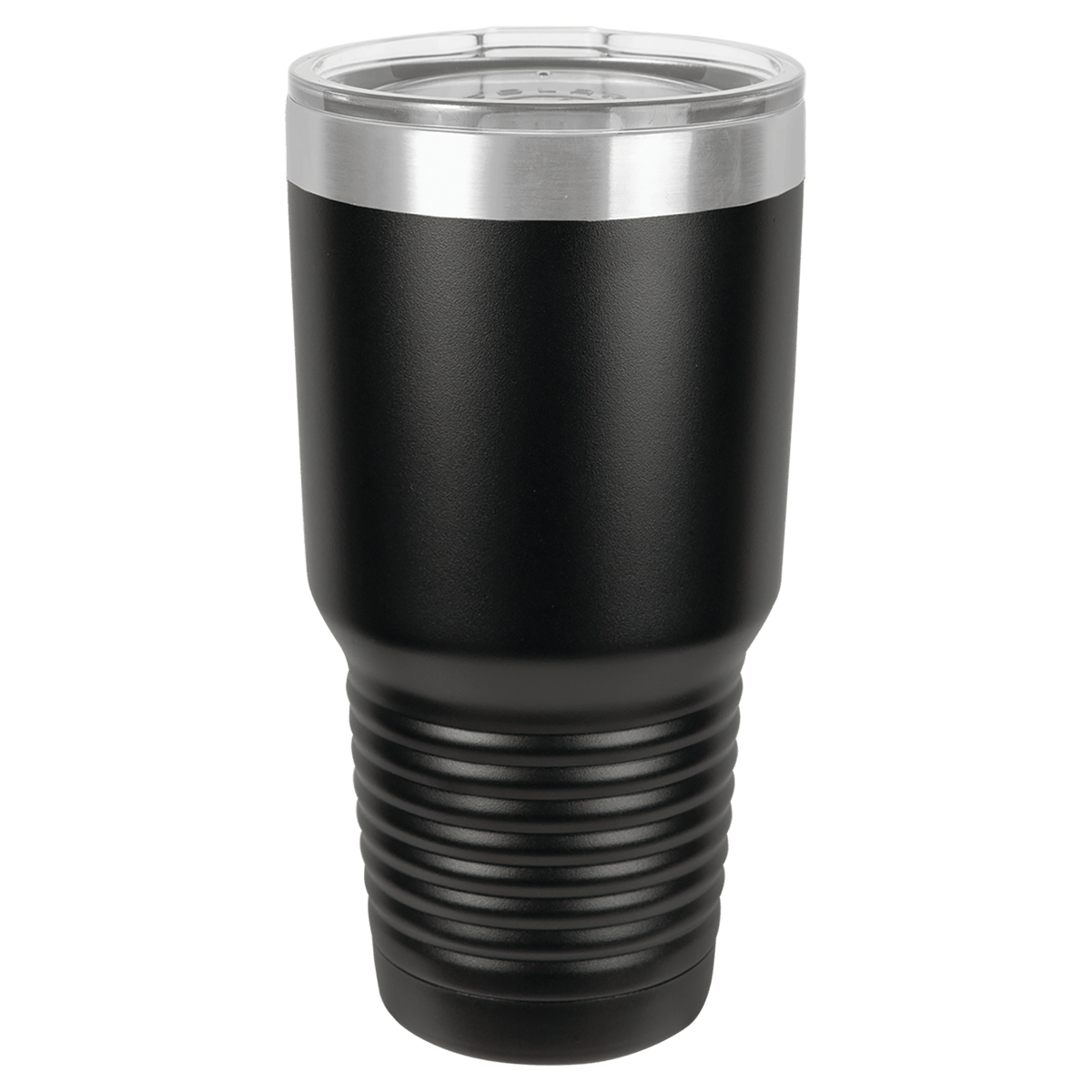 30 oz. Polar Camel Ringneck Vacuum Insulated Tumbler w/Clear Lid Black / Silver Ring