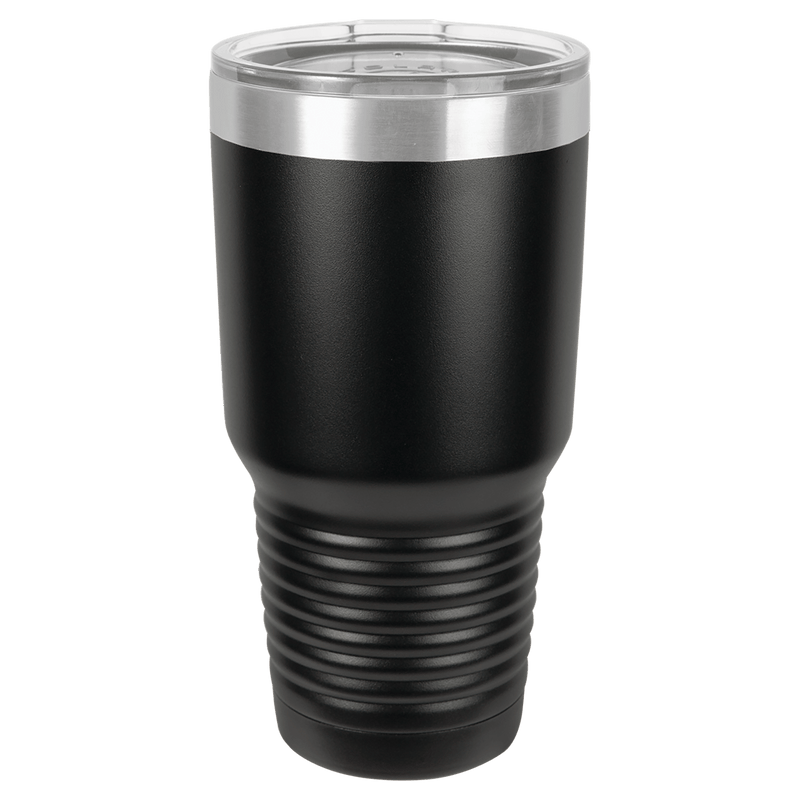 30 oz. Polar Camel Ringneck Vacuum Insulated Tumbler w/Clear Lid Black / Silver Ring