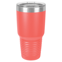 30 oz. Polar Camel Ringneck Vacuum Insulated Tumbler w/Clear Lid Coral