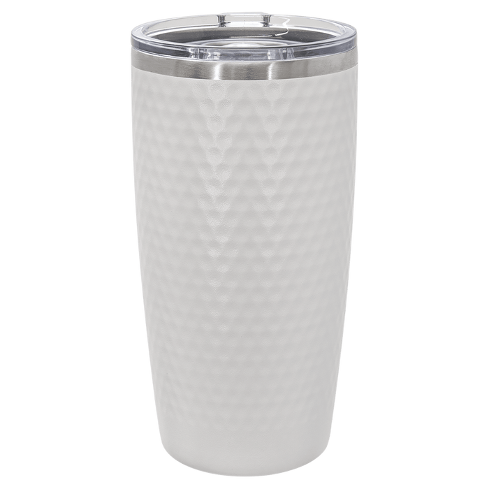 20 oz. Polar Camel White Golf Dimpled Insulated Tumbler w/Clear Slider Lid Default Title