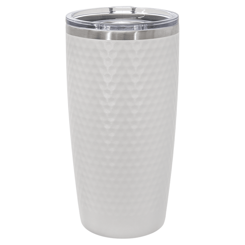 20 oz. Polar Camel White Golf Dimpled Insulated Tumbler w/Clear Slider Lid Default Title