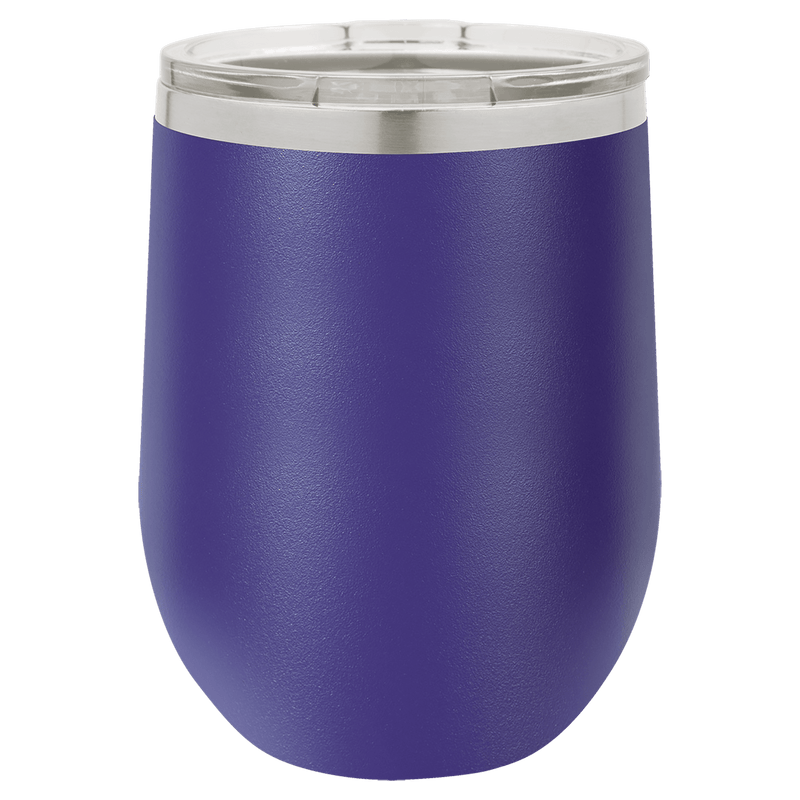Personalized 12 oz. Polar Camel Vacuum Insulated Stemless Wine Tumbler Purple